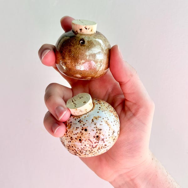 Handmade Ceramic Salt and Pepper Shaker Set