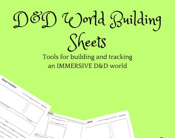 DnD Worldbuilding Sheets: DM Tools & Trackers (Digital PDF)