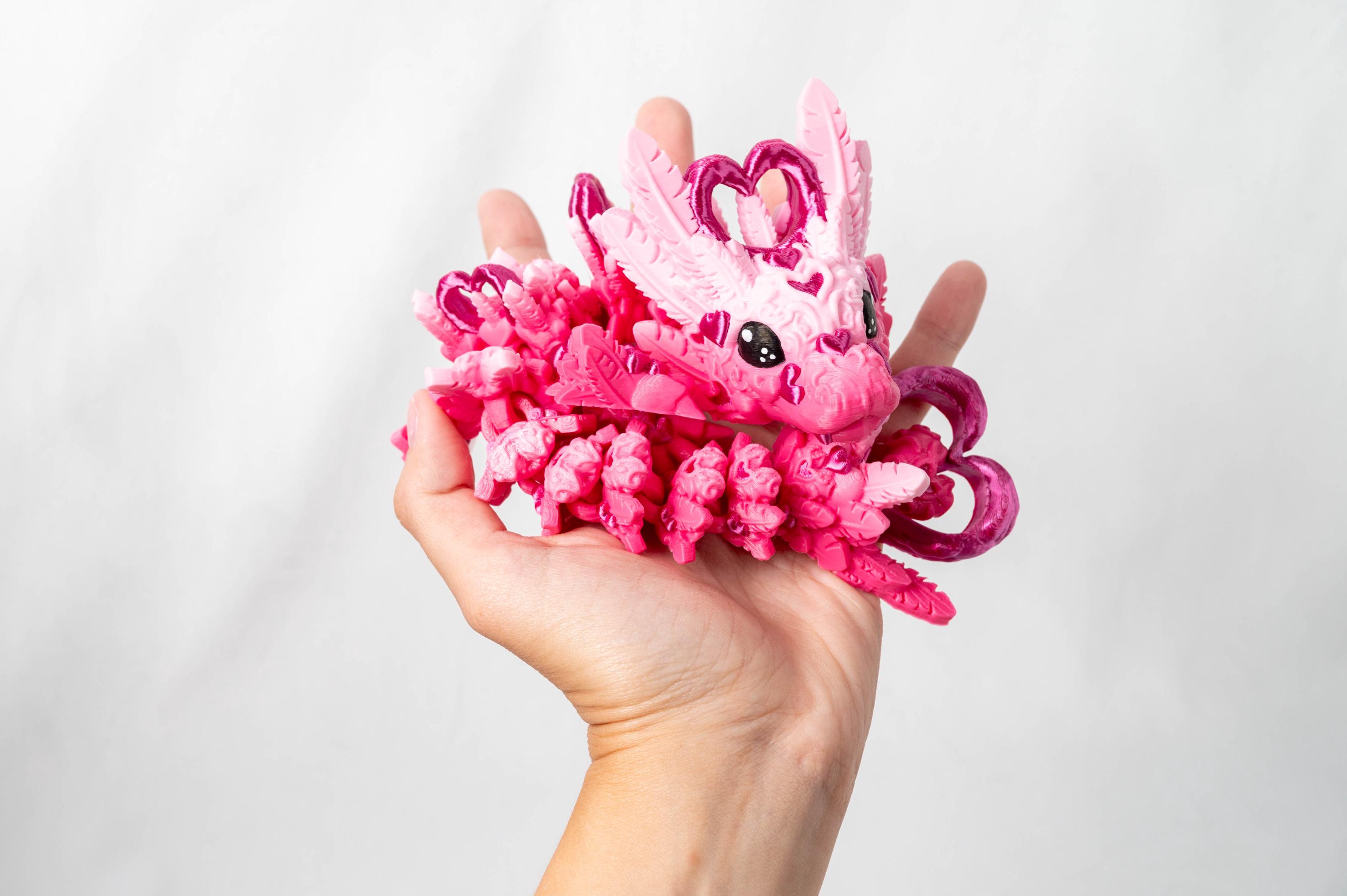 Baby Heart Dragon - Romantic - Valentine's Day, 3D Printed Dragon