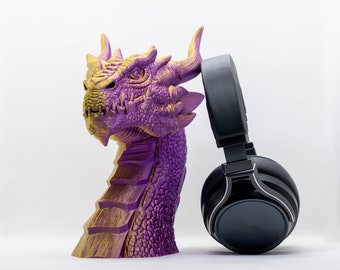 Support pour casque Dragon | Support pour casque gamer | Impression 3D