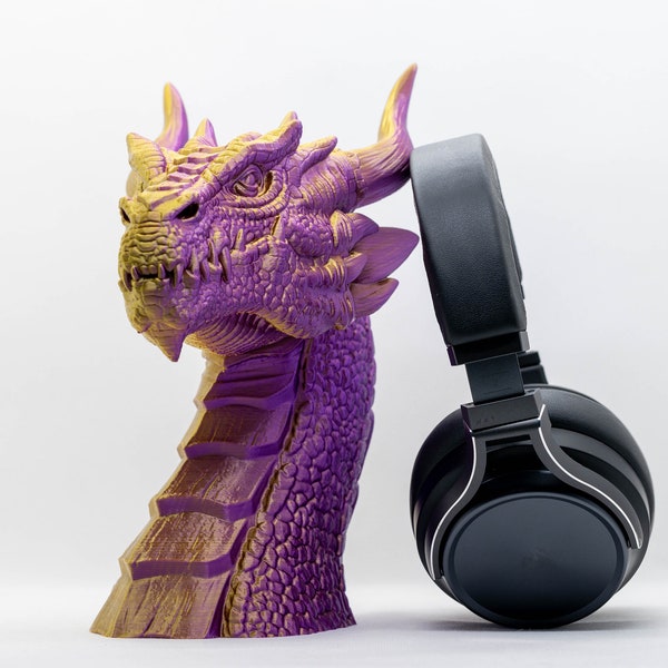 Support pour casque Dragon | Support pour casque gamer | Impression 3D