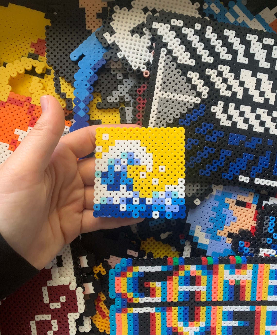 Aesthetic Wave Perler Bead Art Etsy Ireland