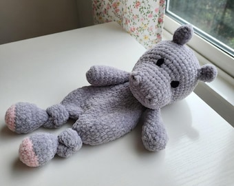 Hippo Snuggler Crochet Pattern PDF, Cute Amigurumi Comfort Toy, Baby Lovey, Easy DIY Gift Idea