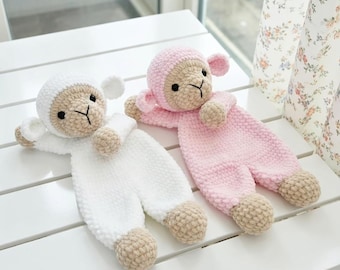 Lovey-haakpatroon schaap (pdf), knuffeldoekje lam, babydeken dekbed, gemakkelijk doe-het-zelfcadeau
