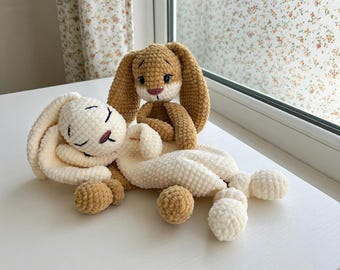 Bunny Couple Snuggling Crochet Pattern PDF, Cute Amigurumi Dolls, Romantic Plush Toy, Easy DIY Gift Idea