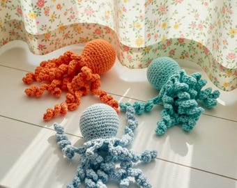Cute Octopus Amigurumi Crochet Pattern PDF, Easy Sea Creature Plush Tutorial, Fun DIY Ocean Toy Gift for Beginners