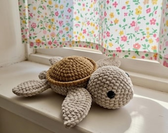 Cute Turtle Amigurumi Crochet Pattern PDF, Easy Sea Turtle Plush Tutorial, Fun DIY Ocean Animal Toy Gift for Beginners