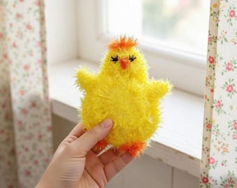 Cute Chickie Scrubby Crochet Pattern PDF, Beginner Friendly Dish Scrubber Tutorial, Instant Digital Download