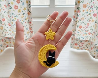 Cute Crochet Cat Keychain Pattern PDF, Mini Amigurumi Kitty Charm Tutorial, Easy DIY Gift for Cat Lovers