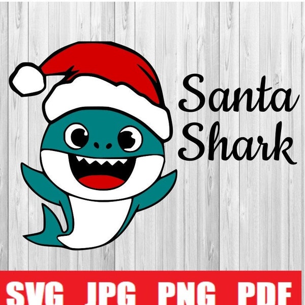 Baby Shark Santa Svg - Etsy