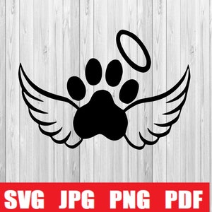 Angel Paw Print SVG Cricut File Silhouette File - Etsy
