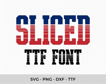 Sliced Stripe Font SVG, TTF, DXF Sports Letters (Digital Download)