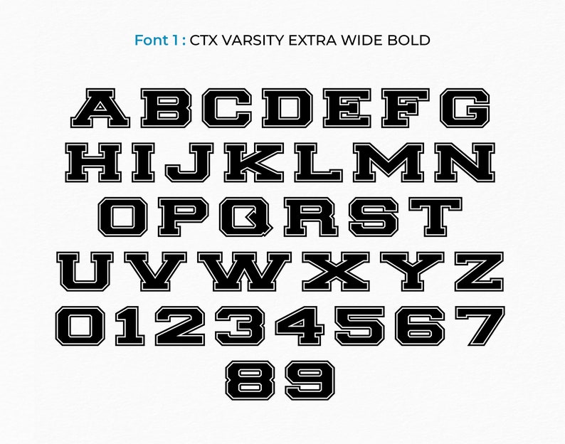 Varsity Font SVG TTF Extra Wide Bold, College Font Svg Sports Font Svg ...