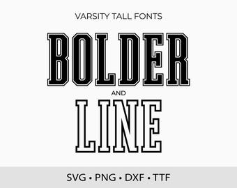 Varsity Tall Bold Font SVG TTF DXF Tall Font Ttf Outline Font for Cricut Font Svg Varsity Font Sports Font College Font Football Font