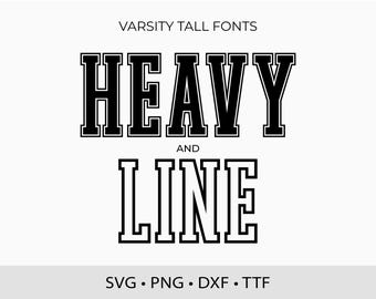 Fuente Varsity Tall, gruesa y con contorno (SVG TTF DXF)