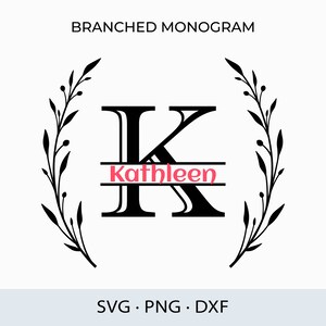 Monogramme lettre SVG PNG DXF couronne Split monogramme alphabet lettres monogramme monogramme coupe fichiers pour Cricut Svg et Silhouette Svg