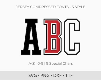 Jersey Font SVG: Compressed Varsity Font (TTF)