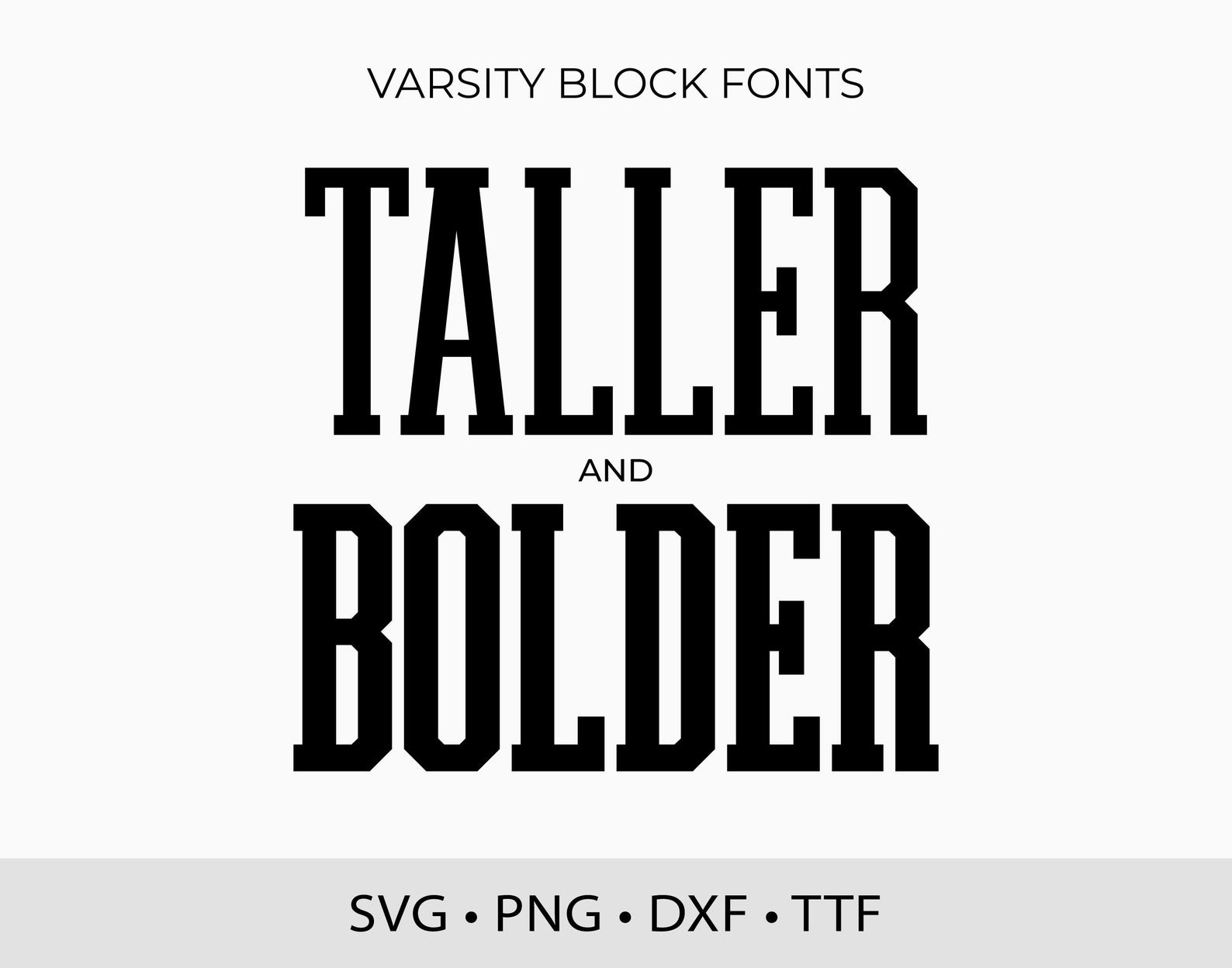 Varsity Block Font, Tall College Letters (svg, Png, Dxf, Ttf) - Etsy