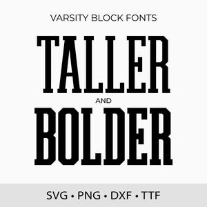 Varsity-lettertypen Tall TTF SVG College-lettertypen voor Cricut Block-lettertype, sportlettertypen Svg Varsity School-lettertype Svg, hoge letters bloklettertypen