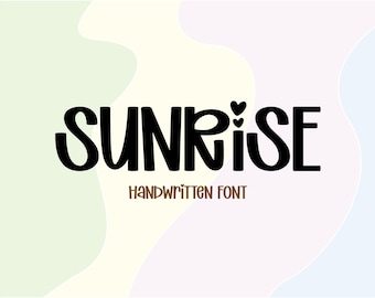 Sunrise Handwritten Font TTF-OTF, Canva Font, Cricut Font, Handwriting Alphabet, Fun Font