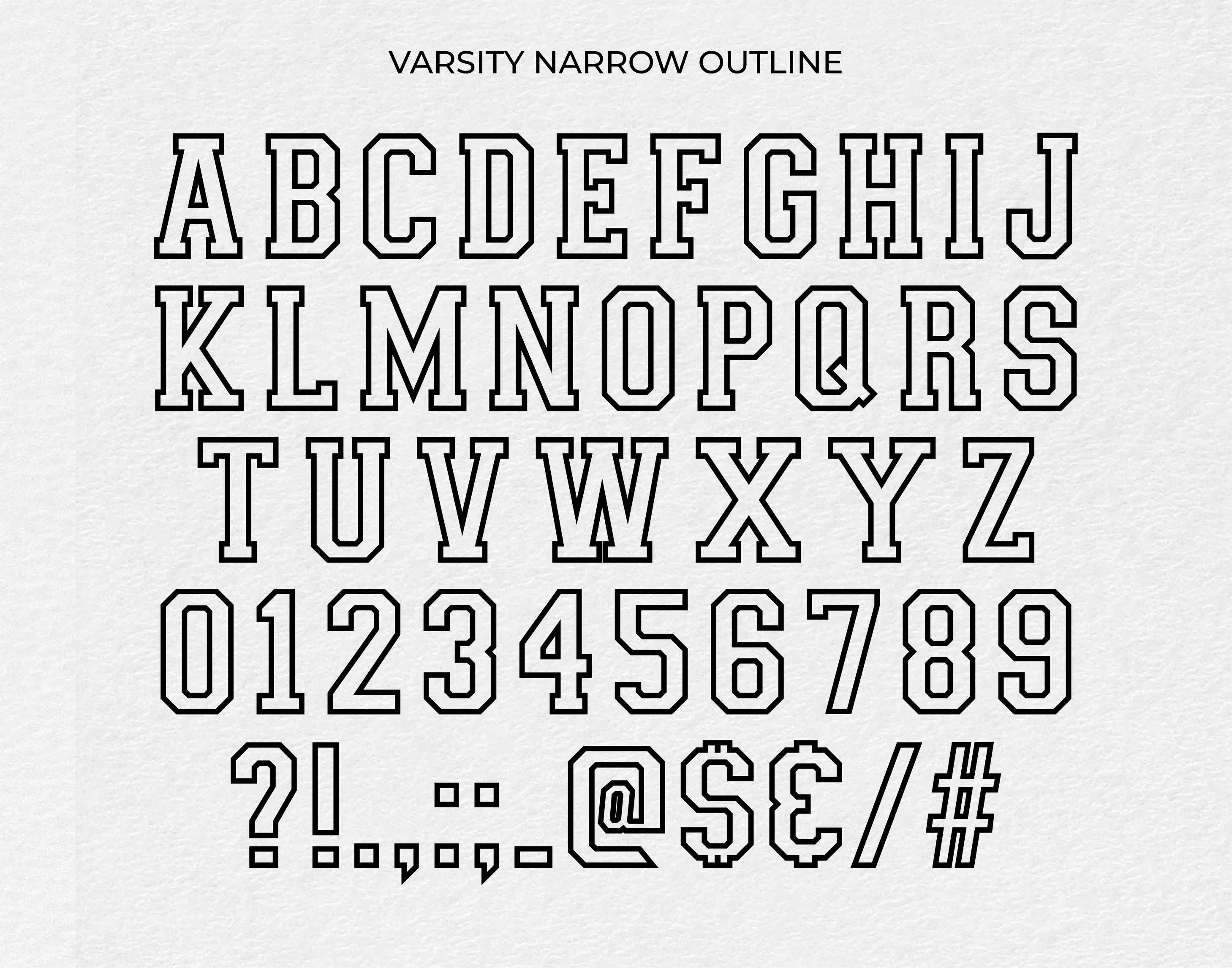 Varsity Fonts Narrow SVG Split Alphabet College Fonts Svg - Etsy