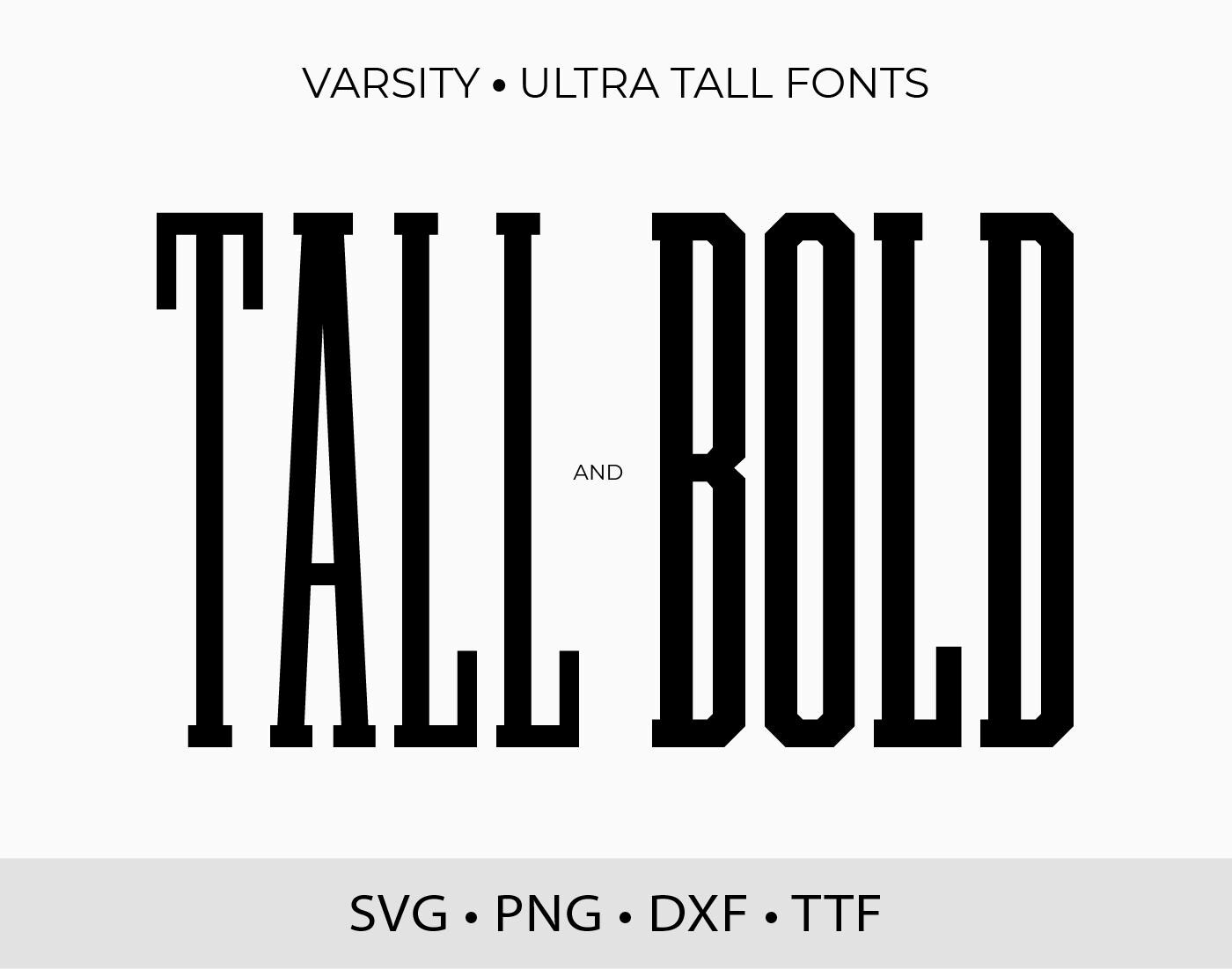 Varsity Ultra Tall Fonts TTF SVG DXF Ultra Tall Sports Fonts for Cricut Jersey Font, Super Tall Athletic Font Svg Tall Alphabet
