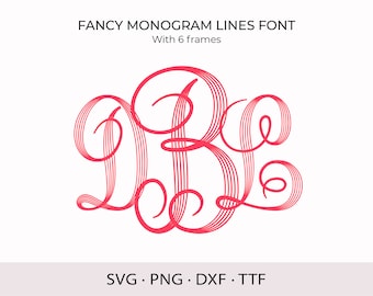 Fancy Monogram Font SVG TTF for Cricut Monogram Font Silhouette SVG Monogram Alphabet Cut Files for Cricut Svg Monogram Font