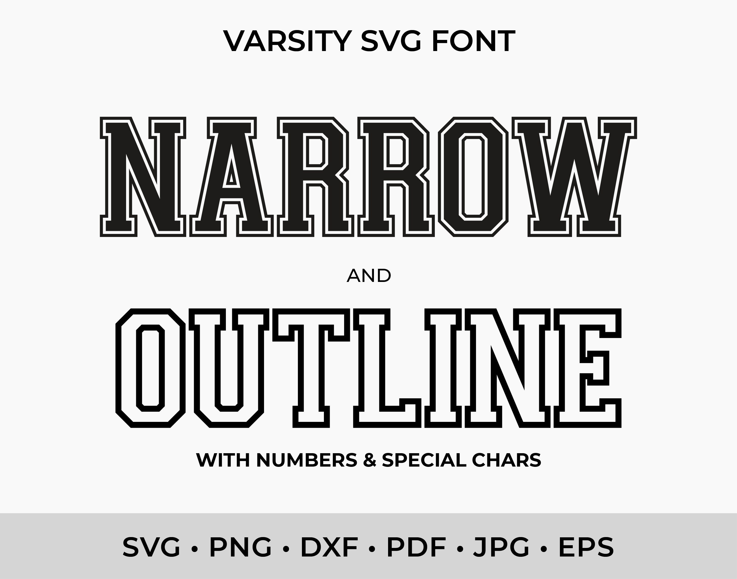 Varsity Jersey Text Font Outline SVG Graphic by Too Sweet Inc · Creative  Fabrica