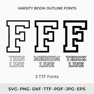 Varsity Font SVG PNG TTF, College Font Svg, Sport Font, School Font, Varsity Outline Font, Football Font, Installable Font file