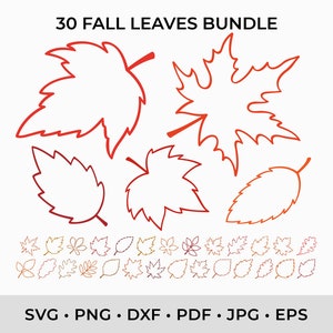 Hojas de otoño SVG PNG DXF, Hoja de otoño Svg, Otoño Svg, Hoja de otoño Svg, Otoño png, dxf, Archivos de corte para Cricut, Glowforge, Silueta, Halloween Svg