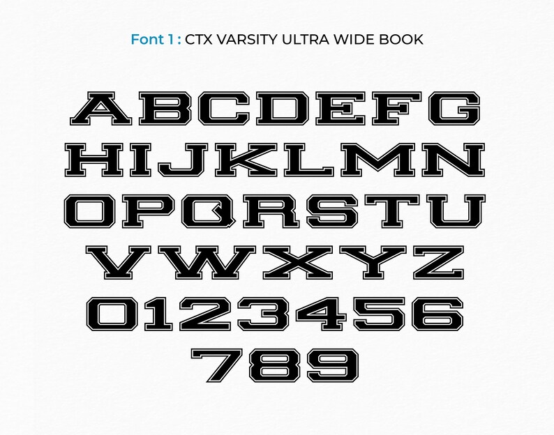 Varsity Font SVG TTF Ultra Wide Book, College Font Svg Sports Font Svg ...