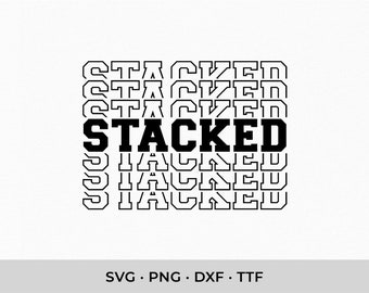 Stacked Varsity Font SVG, TTF, Cricut Sports Font (Installable)