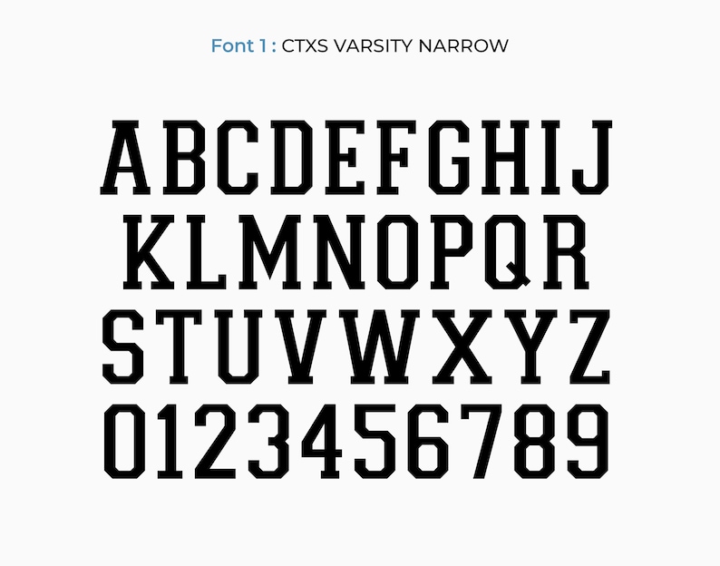 Varsity Block Fonts, Sports Narrow Font SVG, College Letters - Etsy