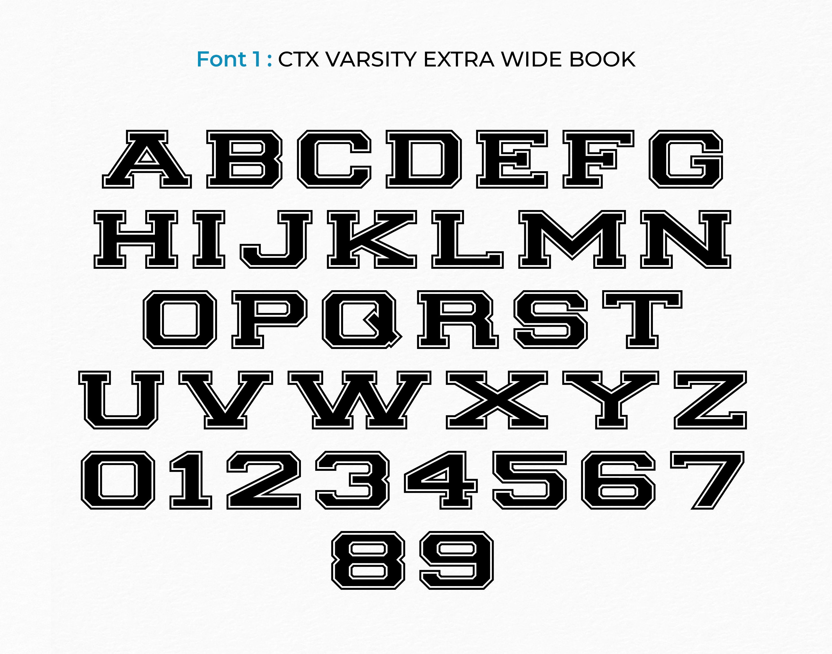 Varsity Font SVG TTF Extra Wide Book, College Font Svg Sports Font Svg