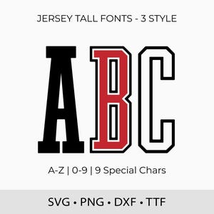 Jersey Tall Font SVG: Layered Sports Alphabet (TTF)