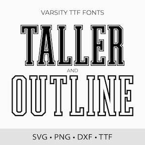 Varsity-Schriftarten Hohe TTF SVG College-Schriftarten, Sportschriftart zwar, Schulschriftart, Baseball-Schriftart, Gliederungsschriftart, hohe Schriftart TTF, schmale Schriftart für Cricut