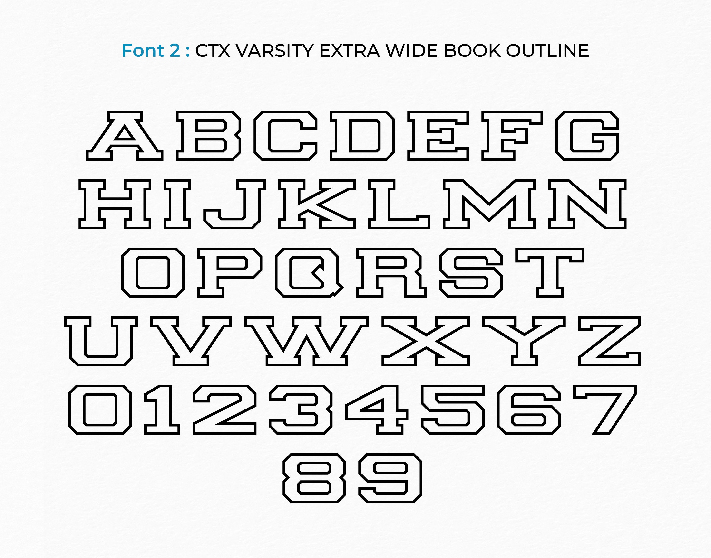 Varsity Font SVG TTF Extra Wide Book, College Font Svg Sports Font Svg ...
