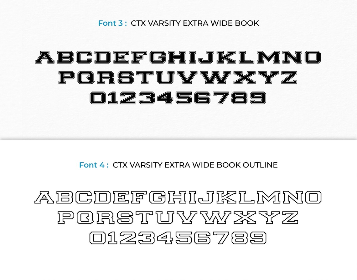 Varsity Font SVG TTF Extra Wide Fonts Bundle College Font Svg Etsy