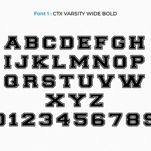 Varsity Font SVG TTF Wide Bold, College Font Svg Sports Font Svg School ...