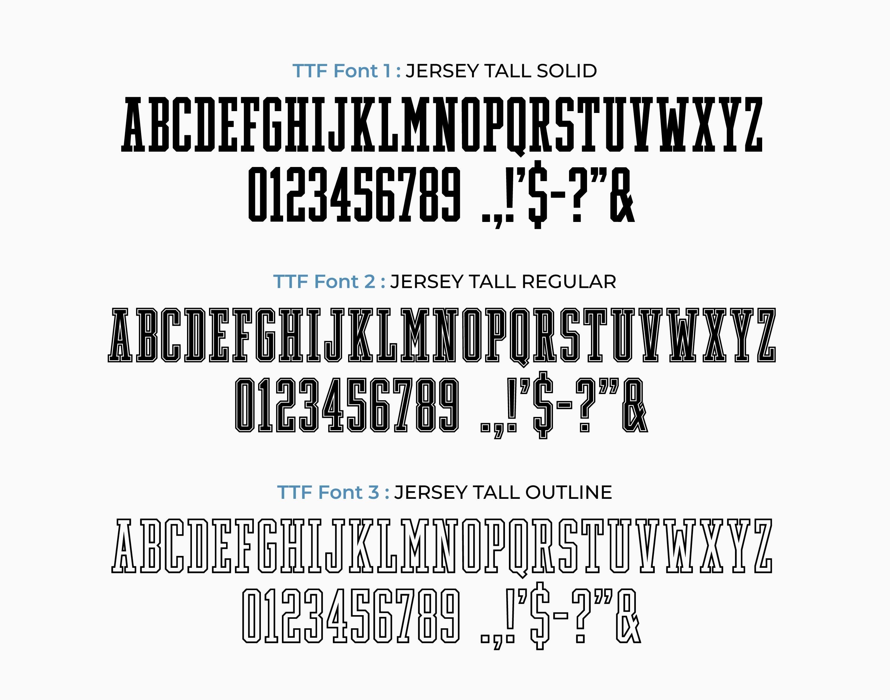 Jersey Tall Font SVG: Layered Sports Alphabet (TTF) - Etsy