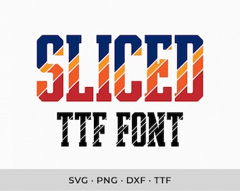 Fuente Sliced Stripe: SVG, DXF, TTF, Cricut (Instalable)