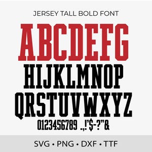 Jersey Tall Bold Font SVG TTF Tall Sportschrift, College Tall Schrift, Varsity Tall, extra schmale Schrift, große Buchstaben, Cricut Schrift, Football Schrift