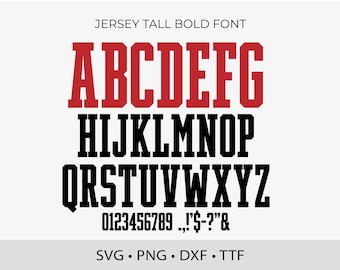 Jersey Tall Bold Font SVG TTF Tall Sports Font, College Tall Font, Varsity Tall, Extra Narrow Font, Tall Letters, Cricut Font, Football Font