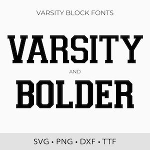 Varsity Fonts TTF SVG College Fonts for Cricut Block Font, Sports Fonts Svg Varsity School Font Svg, Block Letters Digital Download
