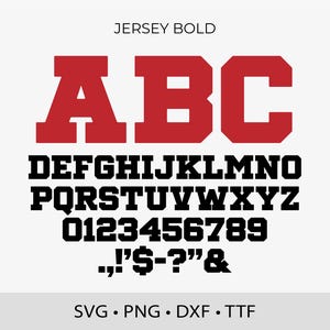 Jersey Bold Font SVG TTF Sports Letters TTF, College Svg Alphabet, Varsity Font Svg, Sports Font, Jersey Numbers Svg, Cricut, Football Font