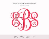 Monogram Font SVG TTF Fancy Monogram Font Silhouette SVG Monogram Alphabet Cut Files for Cricut Svg Vine Monogram Font