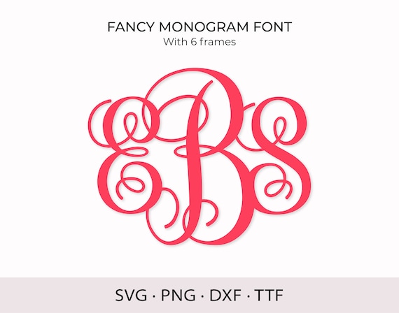 Monogram Font SVG TTF Fancy Monogram Font Silhouette SVG Monogram Alphabet Cut Files for Cricut Svg Vine Monogram Font