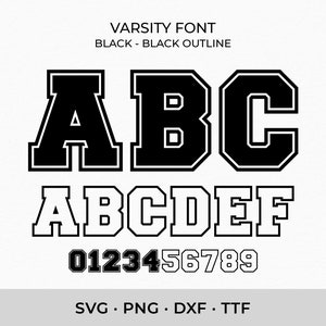 Varsity Font SVG TTF Black, College Font Svg Sports Font Svg School ...