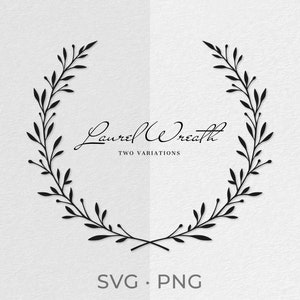 Laurel Wreath Branch SVG, Floral Frame (Digital Files)