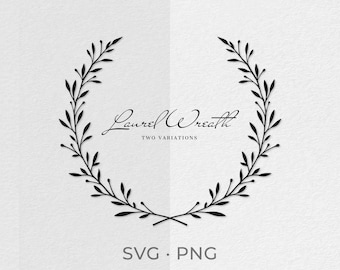 Laurel Wreath Branch SVG, Floral Frame (Digital Files)